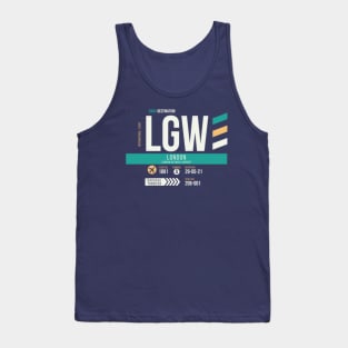 London (LGW) Airport Code Baggage Tag Tank Top